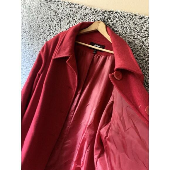 Stephanie Mathews Vintage Long Wool Coat Black Single Breasted, size 3X - Picture 12 of 16